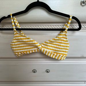 Yellow and White Bikini Top
